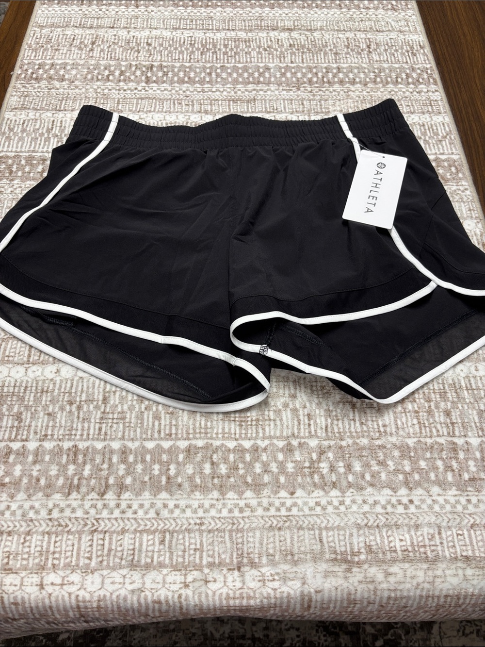 Athleta Black Athletic Shorts with White Trim